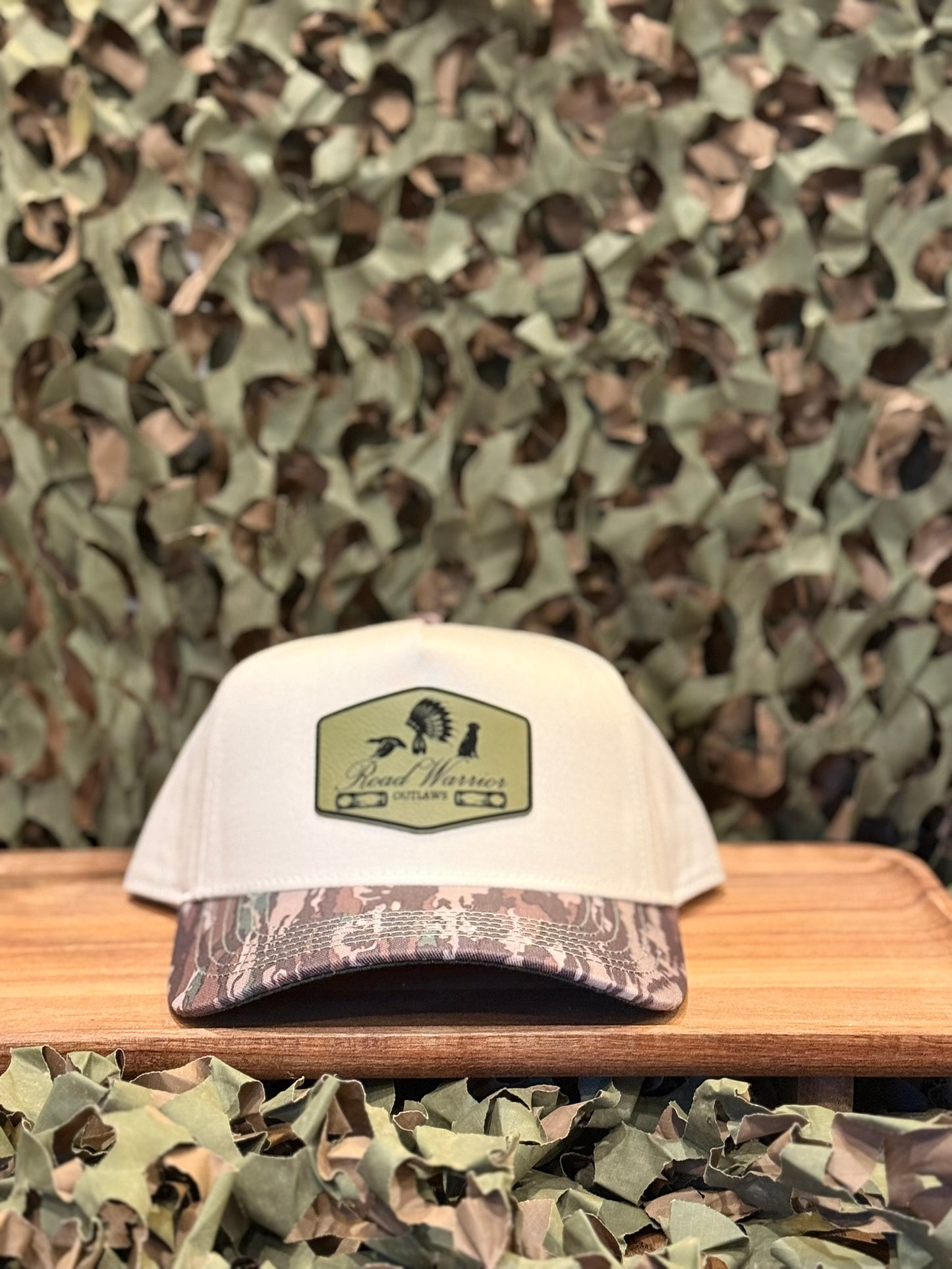 Cream and Camo with Green Patch