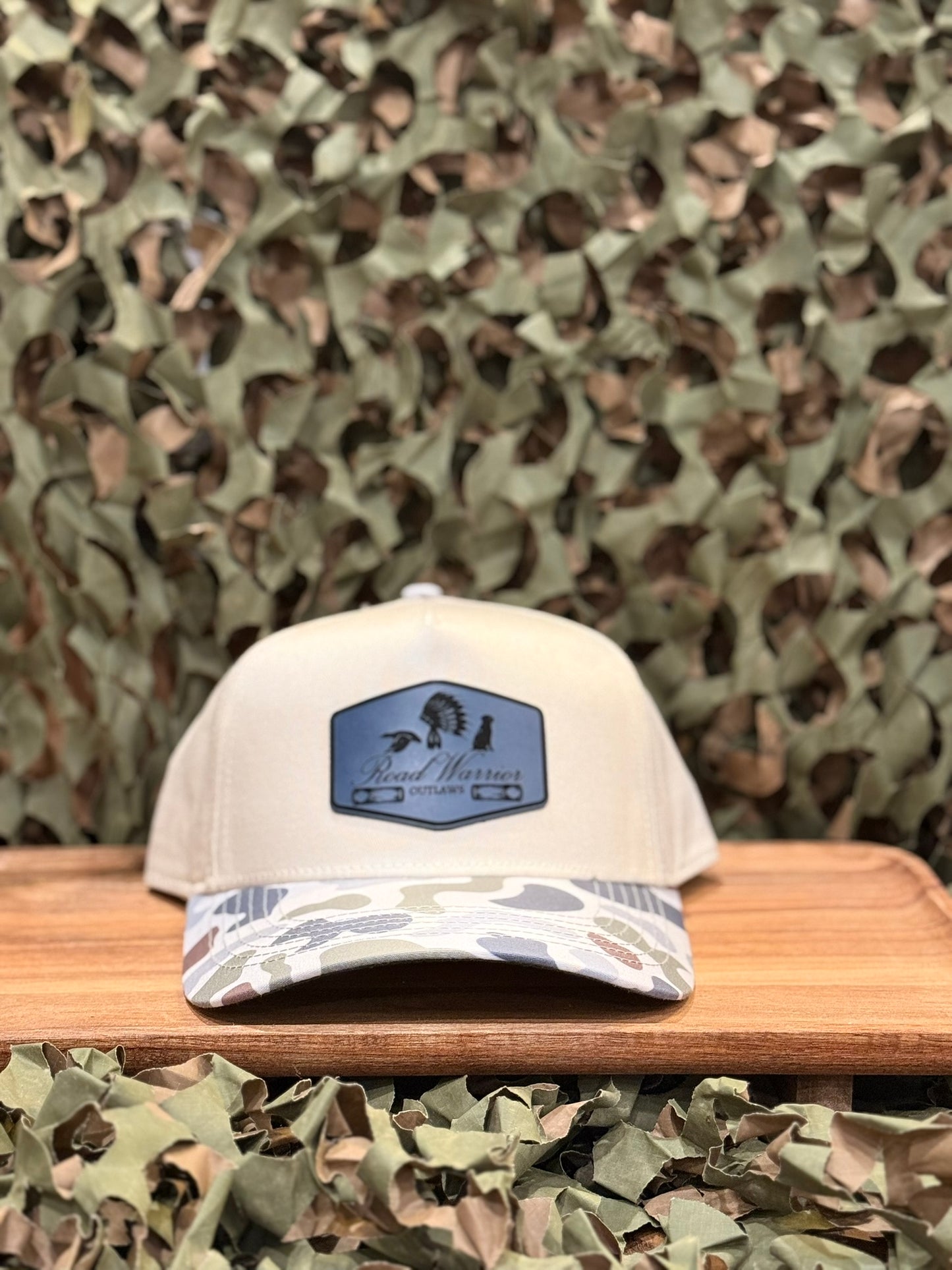 Cream and Duck Camo with Navy